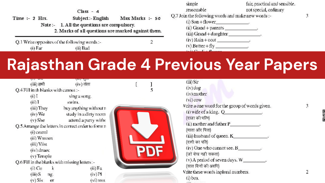 Rajasthan Grade 4 Previous Year Papers